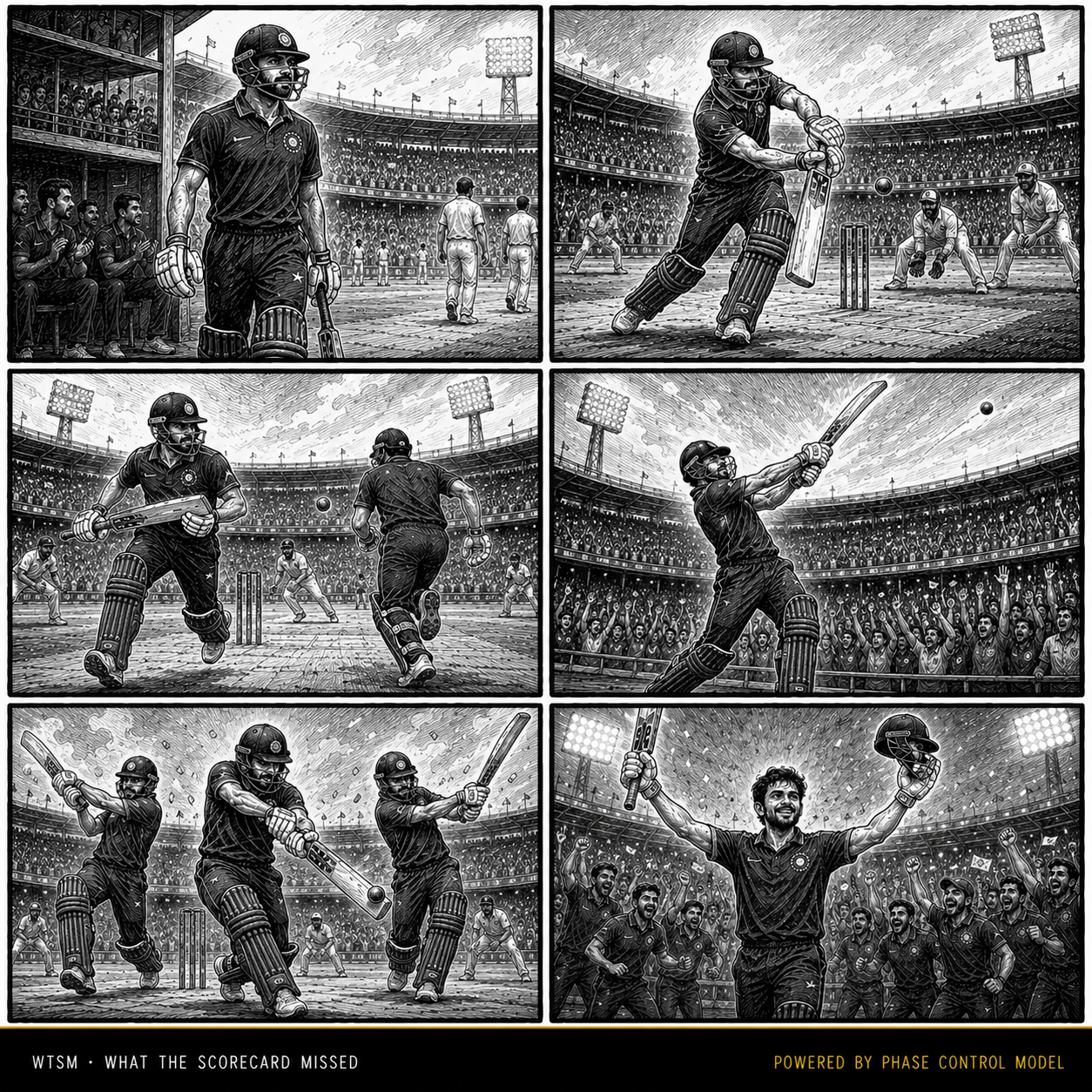 Kohli's strike rate climbed every phase he batted in.